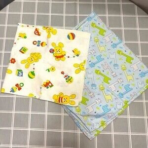 Receiving Baby Blankets Nursery Cuddle 100% Cotton Giraffe & Vintage Bunny Toys